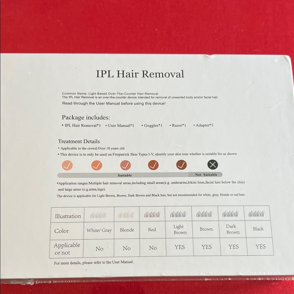 IPL hair removal system NWT
